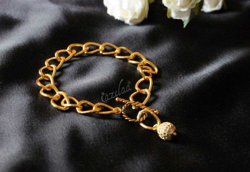 Statement modern chunky gold plated chain link bracelet