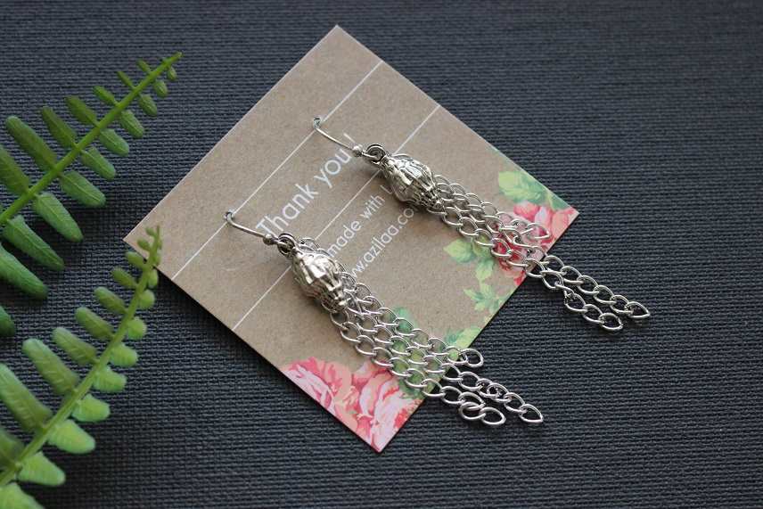 Summer conch charm antique silver designer earrings