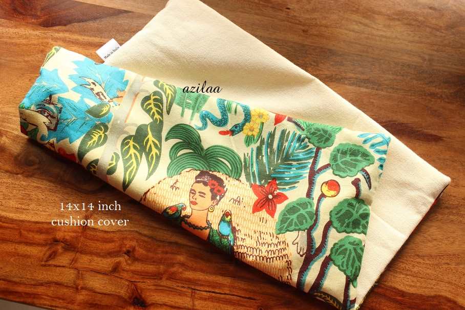 Tropical forest printed cotton handmade cushion covers