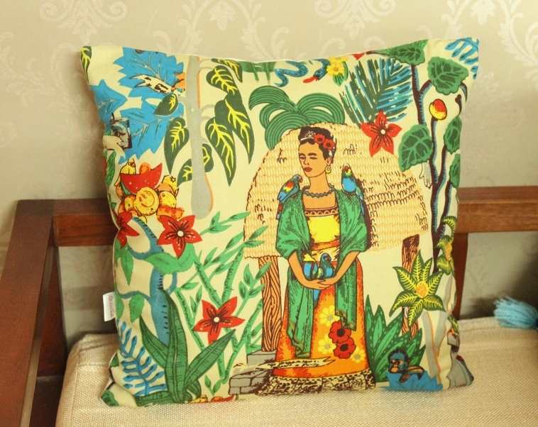 Tropical forest printed cotton handmade cushion covers