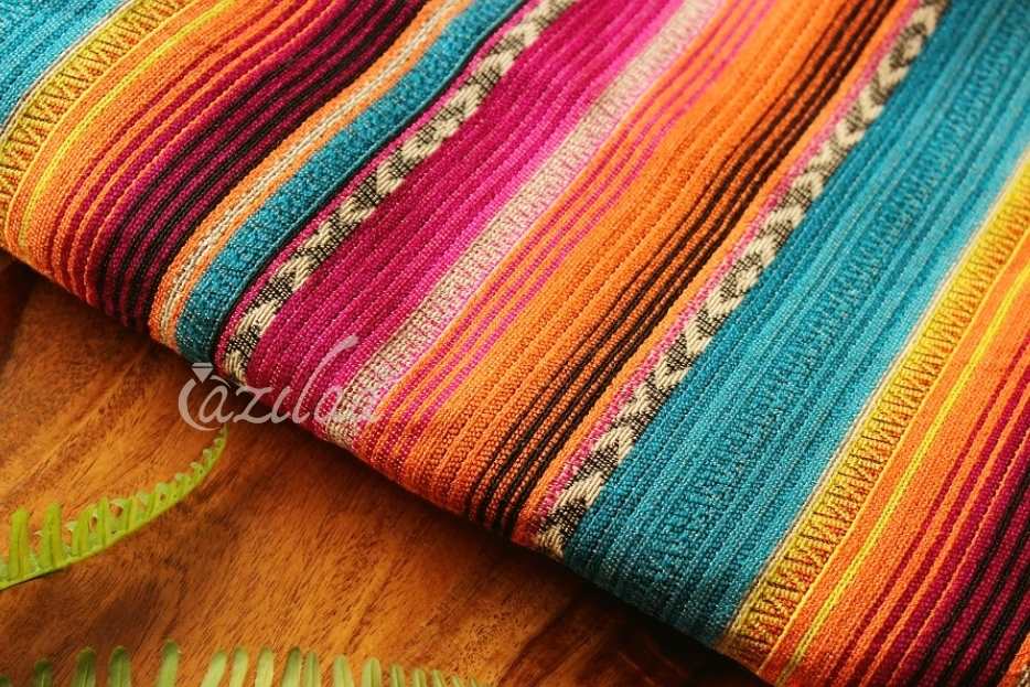 Vibrant bright Handloom pink Blue woven bed cover Queen 1