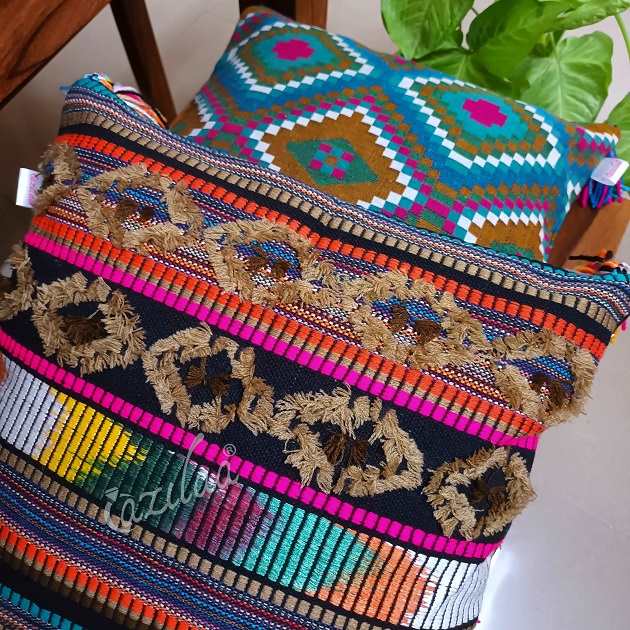 Vibrant multi geometric handloom handmade cushion covers 02