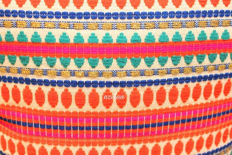Vibrant orange handloom handmade cushion cover