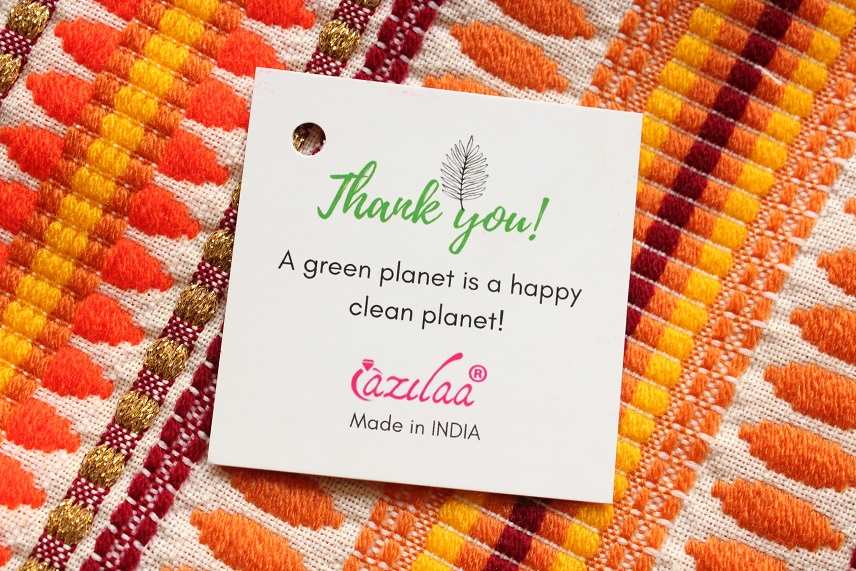 Vibrant orange yellow  handloom handmade cushion cover