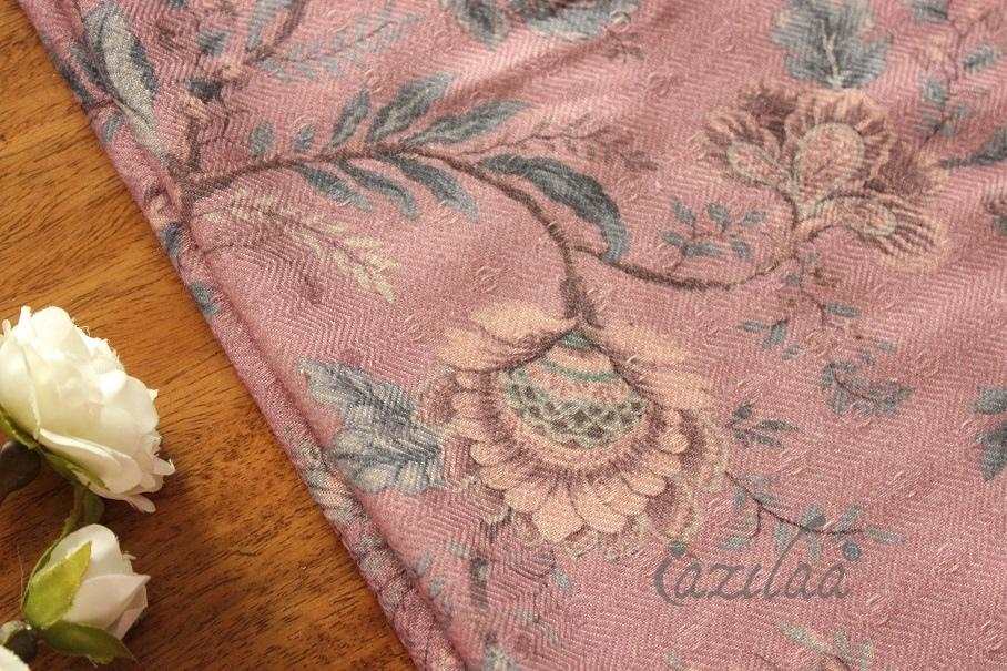 Warm  lavender floral Pashmina winter stole 