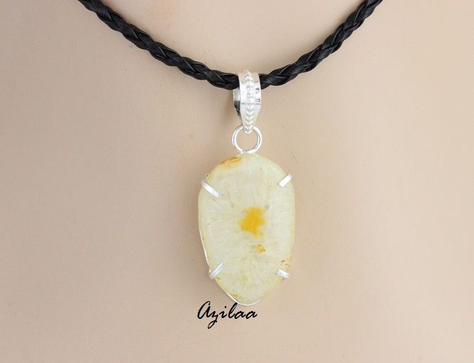 Yellow designer handmade gemstone pendant