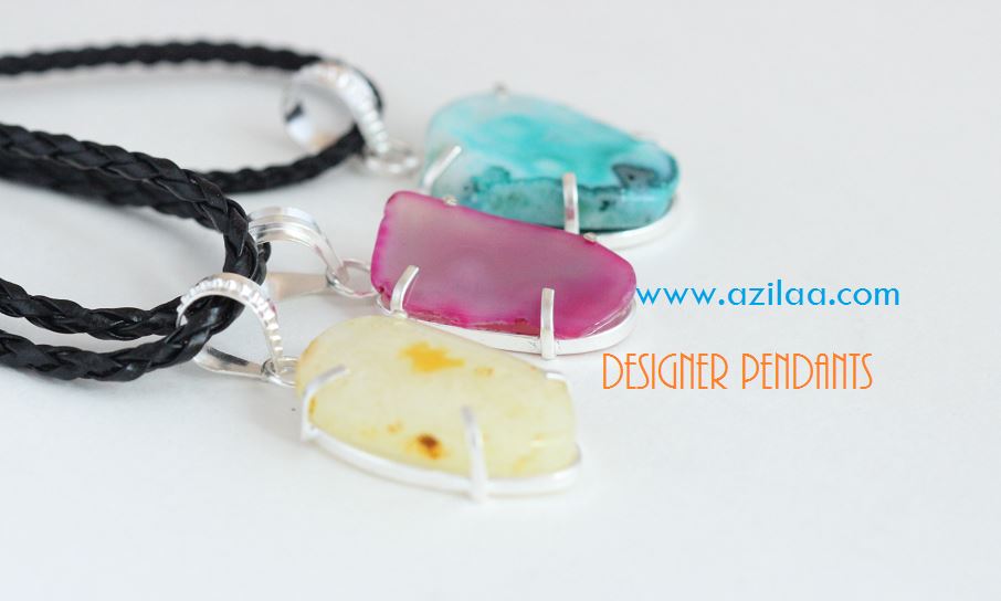 Yellow designer handmade gemstone pendant